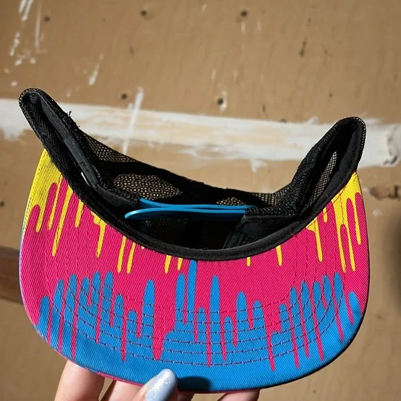 EDC Electric Daisy Carnival Paint Drip Men’s Cap Insomniac Trucker Hat Snap - Picture 5 of 7